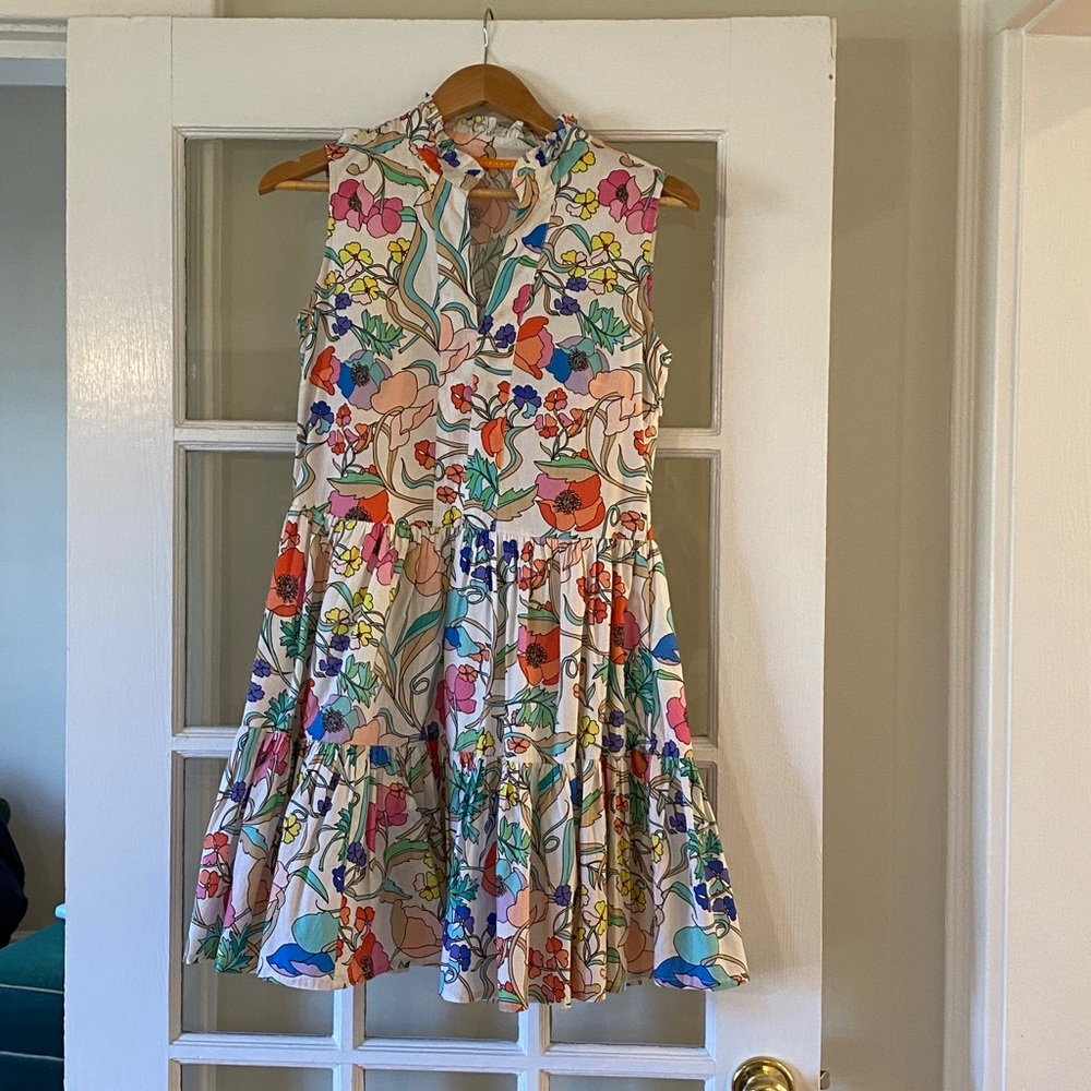 Oliphant Yoke Tiered Dress, Zinnia Multicolored, Size XS - Picture 2 of 7